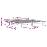 Bed Frame without Mattress White 160x200 cm Solid Wood Pine 850654