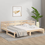 ZNTS Pull-out Day Bed without Mattress Solid Wood Pine 2x cm 820312