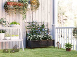 Raised Bed for Garden with Trellis, Galvanised Planter Box with Diamond Pattern, Drainage Holes for T3398P315991
