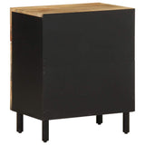 Bed Cabinet Black 50x33x60 cm Solid Rough Wood Mango 4018636