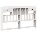 ZNTS Bookcase Bed without Mattress White 200x200cm Solid Wood Pine 3322701