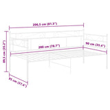 Sofa Bed Frame without Mattress White Metal 90x200 cm 324768