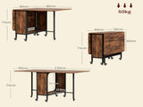 Six-Person Drop Leaf Dining Table - Rustic Brown/Black T3398P344822