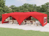Folding Party Tent with Sidewalls Red 3x6 m 93548