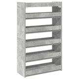 Shoe Rack Concrete Oak 60x25x100 cm Engineered Wood 859872