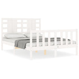Bed Frame without Mattress White Small Double Solid Wood Pine 3192787