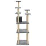 Cat Tree with Sisal Scratching Posts Light Grey 171 cm 171486