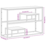 Console Table Silver Stainless Steel and Solid Acacia Wood 350007