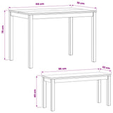 Dining Set 3 pcs Natural Solid Oak Wood 3430271