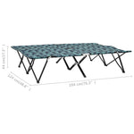 ZNTS Two Person Folding Sun Lounger Leaf Print Steel 310354