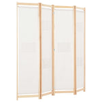 ZNTS 4-Panel Room Divider Cream 160x170x4 cm Fabric 248173