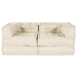 Modular Sofa 2 pcs Cream 140 x 70 x 56 cm Fabric 3315061