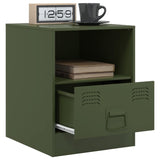 Bedside Cabinets 2 pcs Olive Green 34.5x39x44 cm Steel 841760