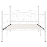 Bed Frame without Mattress with Slatted Base White Metal 100x200 cm 284448
