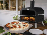 Outdoor Pizza Oven Wood Fired 2-Layer Pizza Ovens Outside Pizza Maker with Stone, Removable Cooking 87975879