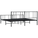Metal Bed Frame without Mattress with Footboard Black 180x200cm 352502