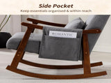Wood Frame Rocking Accent Chair - Grey T3398P424903