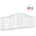 Arched Gabion Baskets 11 pcs 200x30x60/80 cm Galvanised Iron 3145397
