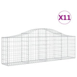 Arched Gabion Baskets 11 pcs 200x30x60/80 cm Galvanised Iron 3145397