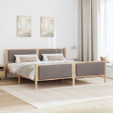 Bed frame Brown and taupe 200 x 200 cm Solid pine wood 3394301