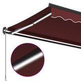 Manual Retractable Awning with LEDs Burgundy 450x350 cm 3215003