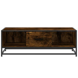 ZNTS Coffee Table Smoked Oak 100x57x35 cm Engineered Wood and Metal 848761