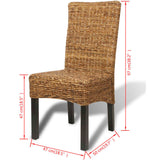 Dining Chairs 4 pcs Abaca and Solid Mango Wood 274200
