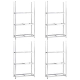 3-Layer Tire Racks 4 pcs Silver 110x40x200 cm Steel 3154235