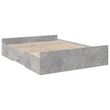 Bed Frame with Drawers without Mattress Concrete Grey 150x200 cm King Size 3280289