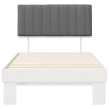 Bed Frame with Upholstered Headboard Light Grey 100 x 200 cm 877513