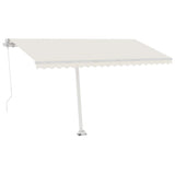 ZNTS Manual Retractable Awning with LED 450x350 cm Cream 3069642