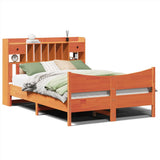 Bed Frame without Mattress Wax Brown 140x200 cm Solid Wood Pine 3323379