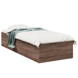 Bed Frame without Mattress Brown Oak 100x200 cm 3281055