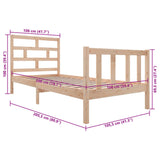 3101338 Bed Frame without Mattress Solid Wood 100x200 cm