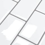 Subway Tile 20 pcs White Grey 30 x 30 cm Polyurethane and PET 42046115