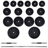 Workout Bench with Barbell and Dumbbell Set 60.5 kg 275347