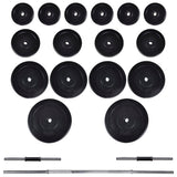 Workout Bench with Barbell and Dumbbell Set 60.5 kg 275347