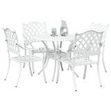 Garden Dining Set 5 pcs White Aluminium 3334694