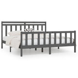 Bed Frame without Mattress Grey Solid Wood Pine 200x200 cm 3107050
