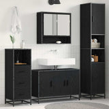 Bathroom Furniture Set with Door 3 pcs Old Wood Engineered Wood 3402539