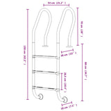 Pool Ladder 54x38x158 cm 304 Stainless Steel 93461