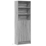 Highboard with LED Grey Sonoma 69x32.5x200 cm Engineered Wood 3307910