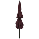 3-Tier Garden Parasol with Aluminium Pole Bordeaux Red 3.5 m 313880