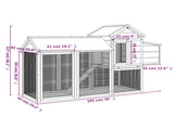 Chicken Coop Mocha 193x65x117 cm Solid Wood Pine 172234