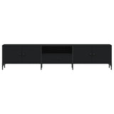 TV Cabinet with Drawer Black 200x25x44 cm Engineered Wood 838988