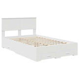Bed Frame with Headboard White 120 x 190 cm Engineered Wood 3408281