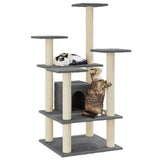 Cat Tree with Sisal Scratching Posts Dark Grey 110 cm 171481
