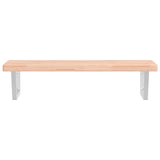 Basin Shelf Wall Mounted Steel and Solid Wood Beech 3302438