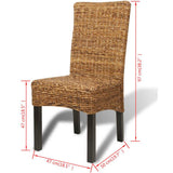 Dining Chairs 6 pcs Abaca and Solid Mango Wood 274201