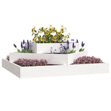 ZNTS Planter White 83x83x27 cm Solid Wood Pine 823879